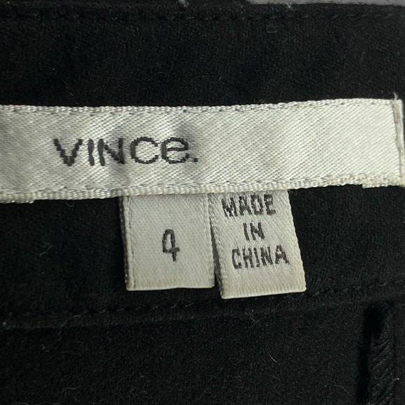 Vince 4 Black Virgin Wool Blend Stretch Classic Pencil Straight Skirt Designer - Picture 3 of 4